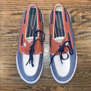 Sperry Blue and Red Boat Shoes